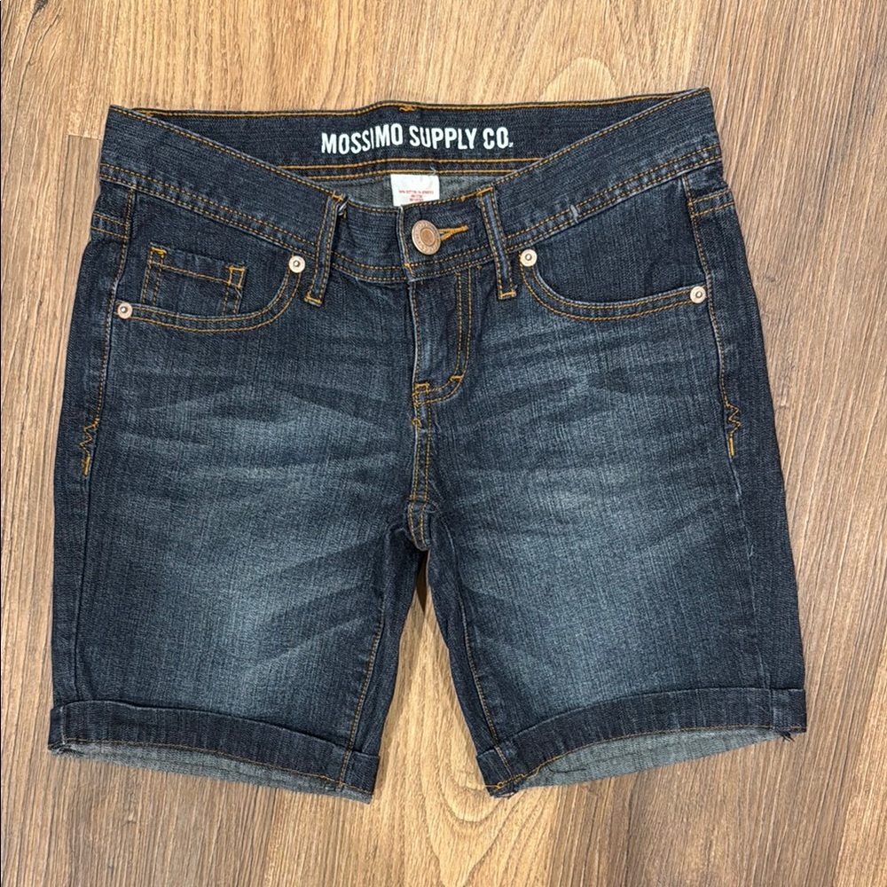Mossimo Supply Co. Blue Jean Shorts with Cuffed Hem